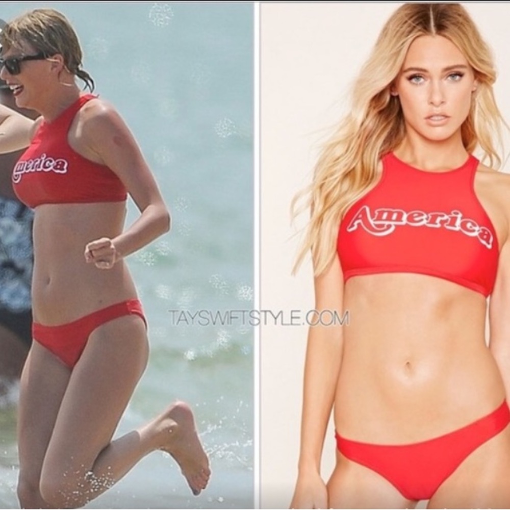 Red America Bathing Suit - Top Only
